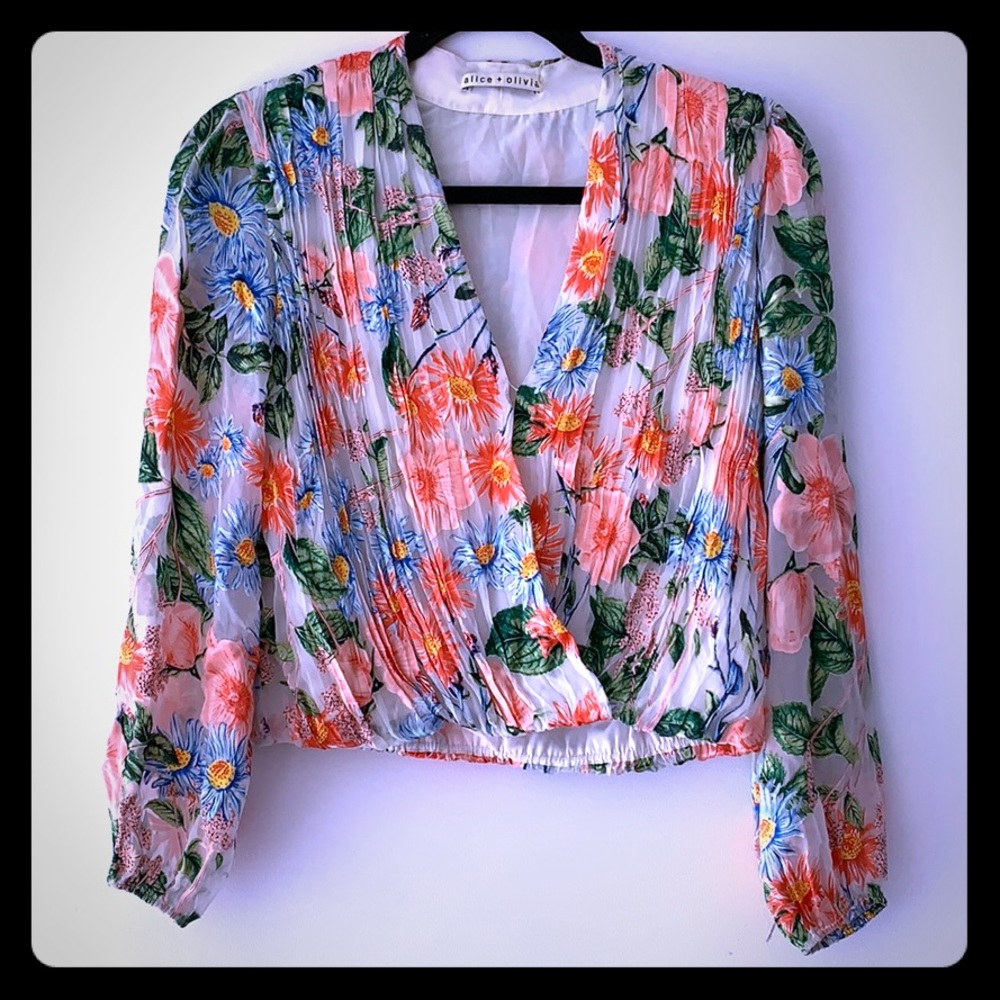 Alice + Olivia Multicolor Floral Blouse